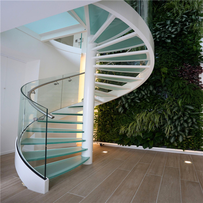 Glas-Spiralen-Treppe der Wohnungs-600-2200mm mit Edelstahl-Balustrade