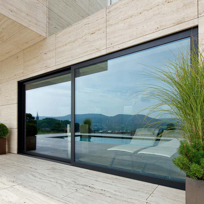 Kundengebundene Farbentwurfs-Aluminiumdoppelt-Glasschiebetür Frameless