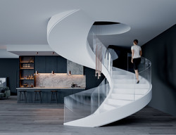 Fertigen Sie die moderne kleine gewundene Innen Treppen-Luxusraumersparnis besonders an