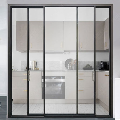 Moderne doppelverglaste Aluminiumschiebetüren drücken und ziehen Öffnung