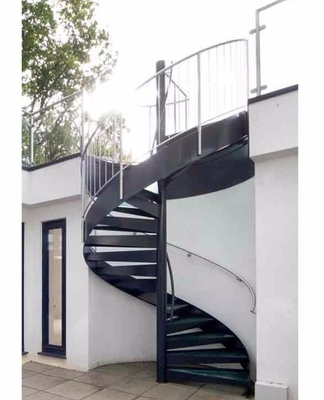 Gebrauchte Wendeltreppen aus Metall für den Außenbereich, Massivholz / laminiertes gehärtetes Glas