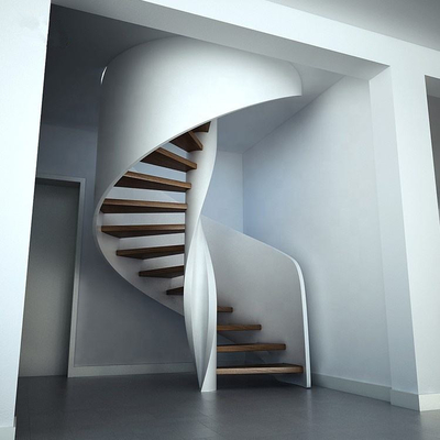 Wendeltreppe aus Luxusglas, platzsparende Wendeltreppe aus Holz