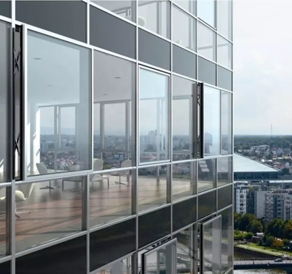 Aluminiumfassade Doppelverglaste Glasvorhangfassade Modern Wasserdicht