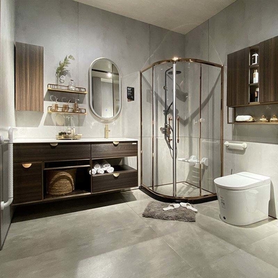 Doppelwaschbecken, Massivholz, Badezimmerschrank, moderne europäische Möbel