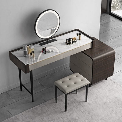 Luxuriöser Schlafzimmer-Make-up-Schminktisch nach Maß mit LED-Spiegel