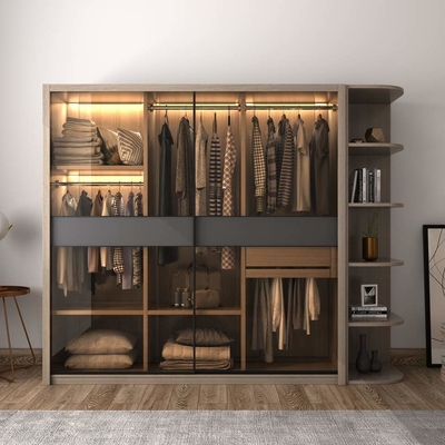 Schrank Schiebetür Tragbarer Kleiderschrank Luxus Modern