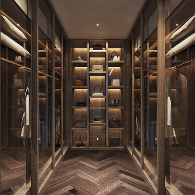 Foshan-Fabrik-Glastür-begehbarer Wandschrank, Garderoben-hölzerne tragbare Wandschränke