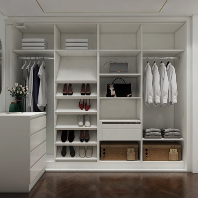 Modernes Holzmöbel-Schlafzimmer-Set, begehbarer Kleiderschrank, benutzerdefinierte Hochglanz-Garderobe