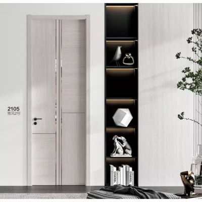 Wasserdichte Badezimmertür für den Innenraum, modernes Holzpaneel-Design