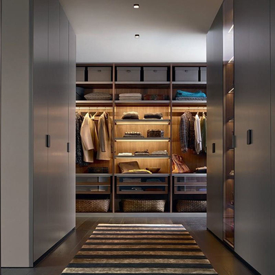 Populäre Rattan-Art-Garderobe, Glasweg Spanplatte Melamin im Wandschrank