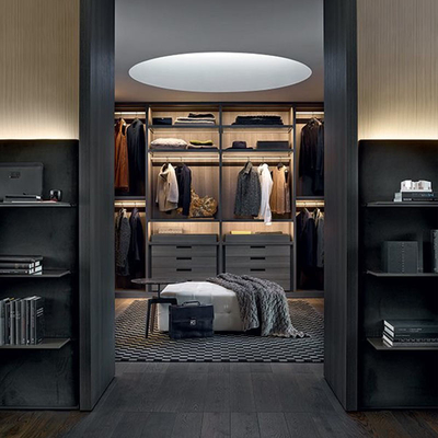 Populäre Rattan-Art-Garderobe, Glasweg Spanplatte Melamin im Wandschrank