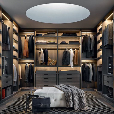 Populäre Rattan-Art-Garderobe, Glasweg Spanplatte Melamin im Wandschrank