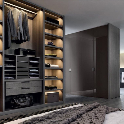 Populäre Rattan-Art-Garderobe, Glasweg Spanplatte Melamin im Wandschrank