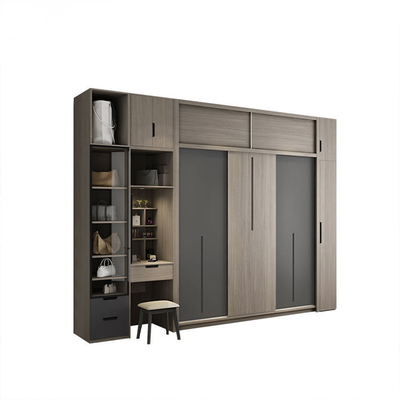 Melamin-Brett-kundenspezifische hölzerne Möbel, Kombinations-Schiebetür-Garderobe