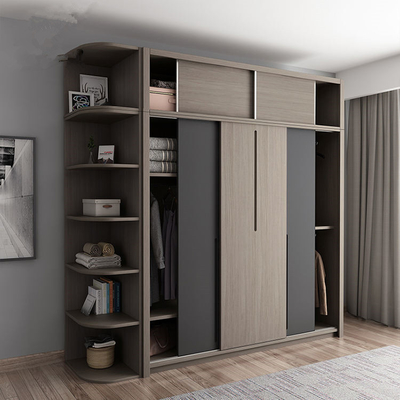 Melamin-Brett-kundenspezifische hölzerne Möbel, Kombinations-Schiebetür-Garderobe