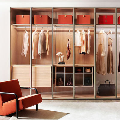 Schlafzimmer-Wohnzimmer-Glastür-Wandschrank, moderne Hochglanz-Garderobe