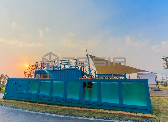 Modulares 20FT 40FT Behälter-vorfabrizierthaus-leuchtender Swimmingpool der Tesia-Industrie-Gewohnheits-