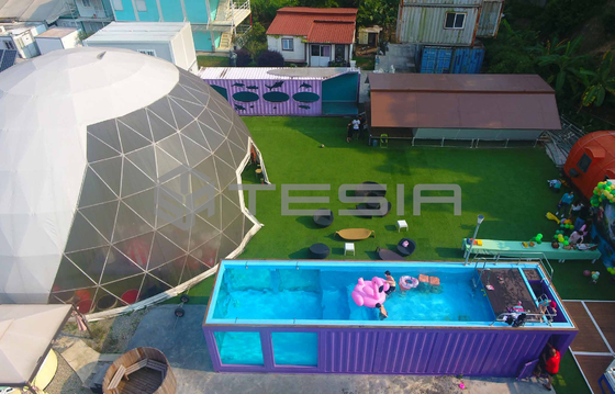 Tesia-Fabrikpreis-vorfabrizierte besonders angefertigt färben 20ft 40ft Stahlversandverpackungs-Swimmingpool