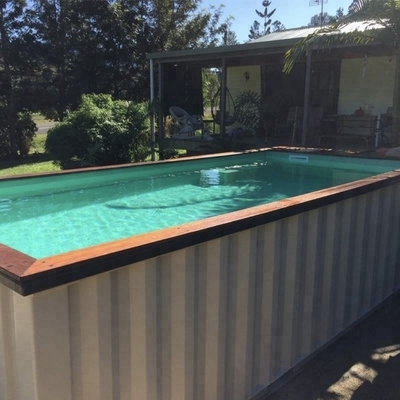 Im Freien besonders angefertigt färben 20' 40' Versandverpackungs-Swimmingpool mit 2&quot; starkes Fenster und Stahltreppe