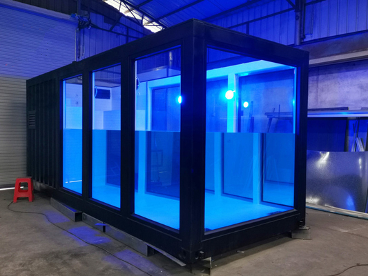 US-Amerika-Standard, kundenspezifische Farbe und Material, Container-Schwimmbecken, 20 Fuß, 40 Fuß, mit Wellenwasserstrahl-LED-Licht