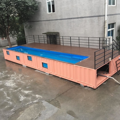 40FT Fertighaus kundengebundener Größen-und Farbbehälter-Swimmingpool durch Stahlmaterial mit elektrischem und fallen lassendem System