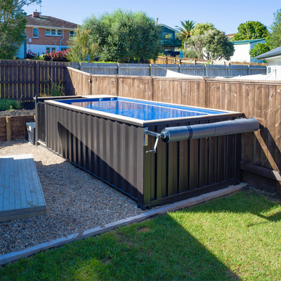 40FT Fertighaus kundengebundener Größen-und Farbbehälter-Swimmingpool durch Stahlmaterial mit elektrischem und fallen lassendem System