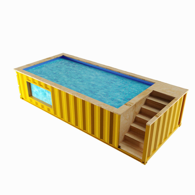 US-Amerika-Standard, kundenspezifische Farbe und Material, Container-Schwimmbecken, 20 Fuß, 40 Fuß, mit Wellenwasserstrahl-LED-Licht