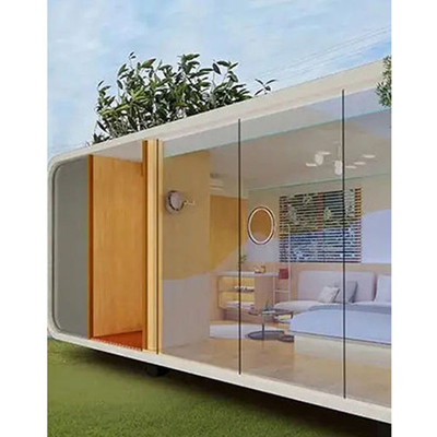 Sonnenschutz fertigte Farbstabile Stahlkonstruktions-bewegliche Apple-Glasvorfabriziertkabine und Hülsen-Behälter-Haus besonders an