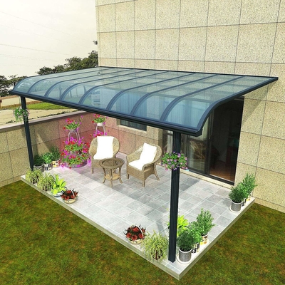 Aluminiumpolycarbonat M Shape Black Color oder kundengebundener Farbautoparkplatz-Schutz für Haus-Garage