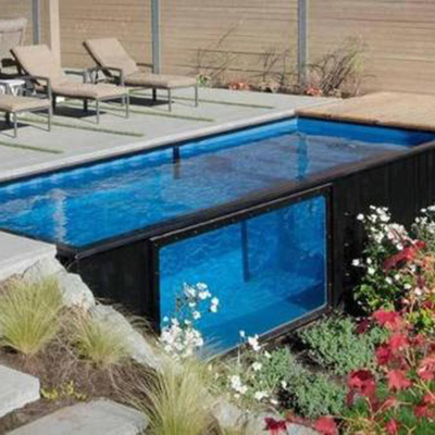 Außen Stahlkonstruktionsrahmen 20FT 40FT Vorgefertigter Behälter Schwimmbad