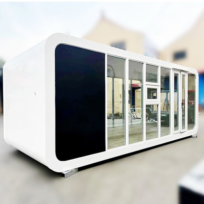 Luxuriöse weiße Raumkapsel Stahl Prefab Haus Apfelkabine Containerhaus zum Campen