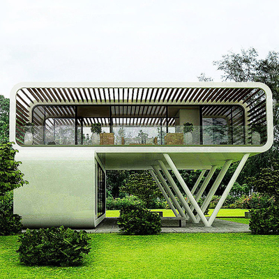 Luxuriöse weiße Raumkapsel Stahl Prefab Haus Apfelkabine Containerhaus zum Campen