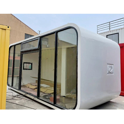 Luxuriöse weiße Raumkapsel Stahl Prefab Haus Apfelkabine Containerhaus zum Campen