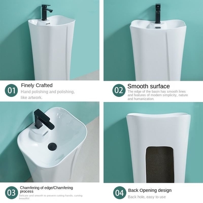 Großhandelspreis Moderne Sanitärwaren Frei stehendes weißes Keramikbad Waschbecken
