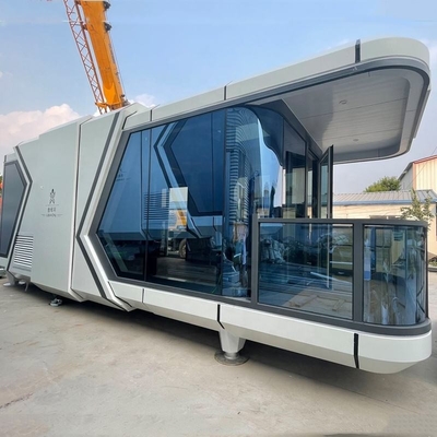 Warm verkaufte Möblierte Hütten Häuser Villa Haus 40FT Containerhaus Weiß Capusal Office Pod