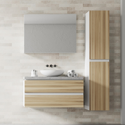 Mdf-PVC fertigte Badezimmer-Kabinett-an der Wand befestigte Raumersparnis-Make-upeitelkeit besonders an