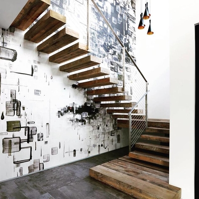 Australische Art-tritt Innenraumersparnis-Dachboden-Treppenhaus-Holz sich hin- und herbewegende gerade Treppe