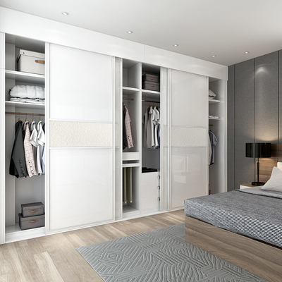 Weißer Lack Armoire fertigte Garderoben-hölzernes modernes Schiebetür-Kabinett besonders an