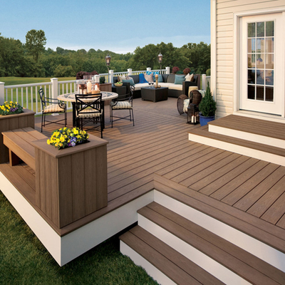 18mm Matt Plastic Wood Grain Flooring beständiger zusammengesetzter UVdecking PVCs