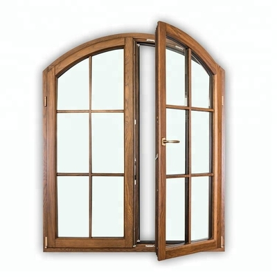Inneres Schwingen französischer Art-hölzerner Aluminiumrahmen-Windows wölbte Flügelfenster Windows