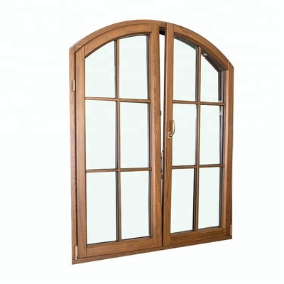 Inneres Schwingen französischer Art-hölzerner Aluminiumrahmen-Windows wölbte Flügelfenster Windows