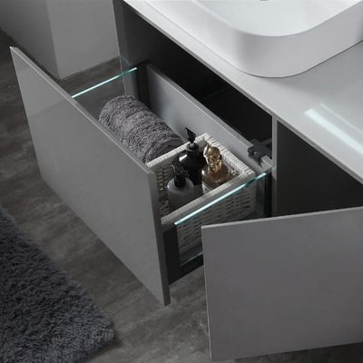 Warmer Licht-Spiegel Grey Customized Bathroom Cabinetss LED 40 Zoll-Bad-Eitelkeit