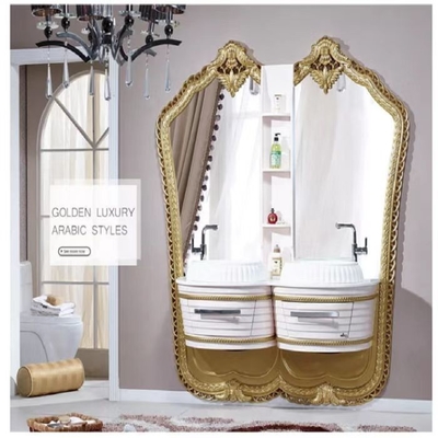 Goldene SS asphaltieren kundengebundene Badezimmer-Kabinette 35&quot; Marmorcountertop-Wannen-Eitelkeit