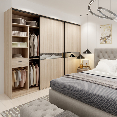Modischer fester hölzerner Weg in Wandschrank-Organisator-Mirror Sliding Doors-Garderoben für Kleidung