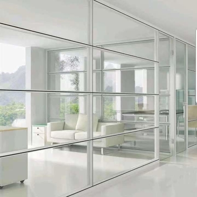 Büro-Trennwand-vertikale Aluminiumrahmen-Glaswand STC 42-48db