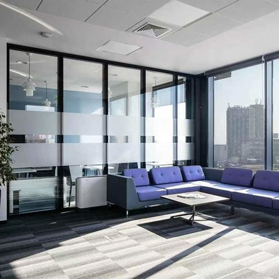 Büro-Trennwand-vertikale Aluminiumrahmen-Glaswand STC 42-48db