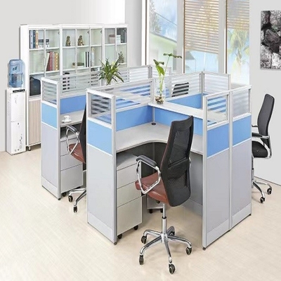 Der Mode-ISO9001 Sitzer-Zelle Kraftstoffreglers Büro-Fach-Glasder wand-4 moderne Schreibtisch-Teiler