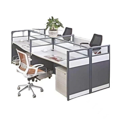 Der Mode-ISO9001 Sitzer-Zelle Kraftstoffreglers Büro-Fach-Glasder wand-4 moderne Schreibtisch-Teiler