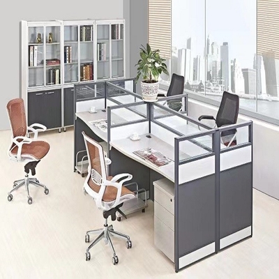 Der Mode-ISO9001 Sitzer-Zelle Kraftstoffreglers Büro-Fach-Glasder wand-4 moderne Schreibtisch-Teiler