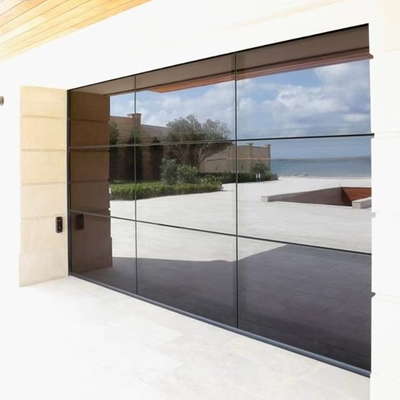 12 16 18-Fuß-voll- Aluminiumansicht Glasgaragentoren Frameless